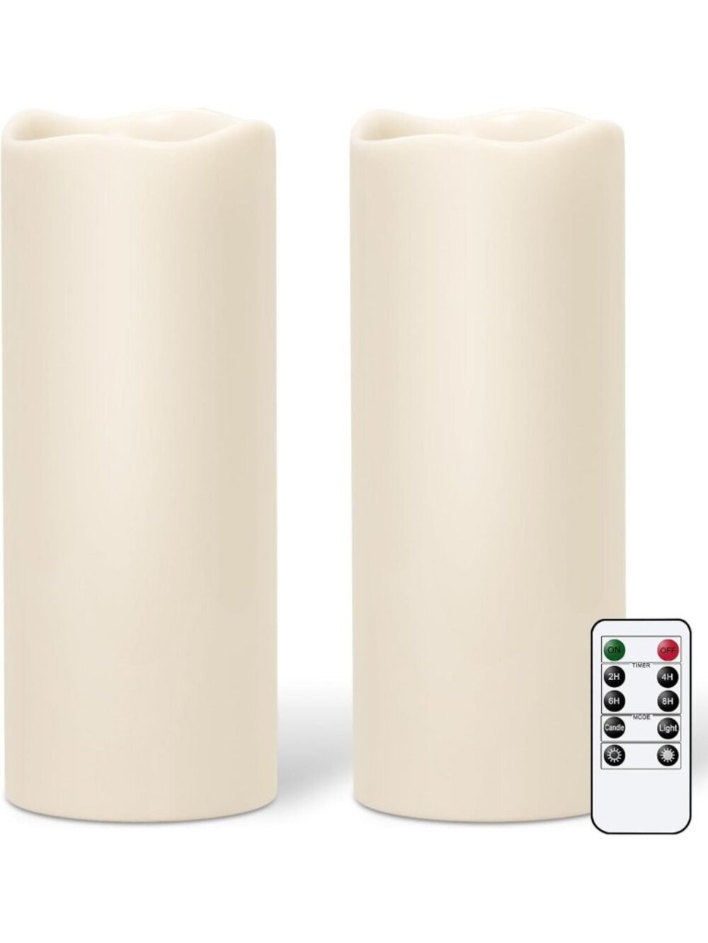 Outdoor Flameless LED Candles - Battery Operated, Remote Control, 4x10 in